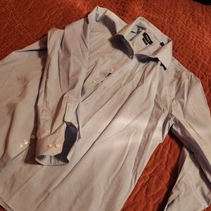 DKNY slim fit stretch men's blue dress shirt